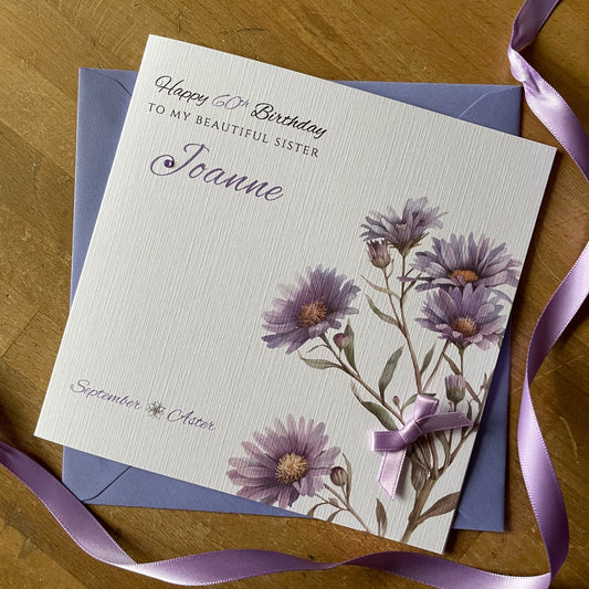 Personalised Birth Flower Card - Any Month - Personalised