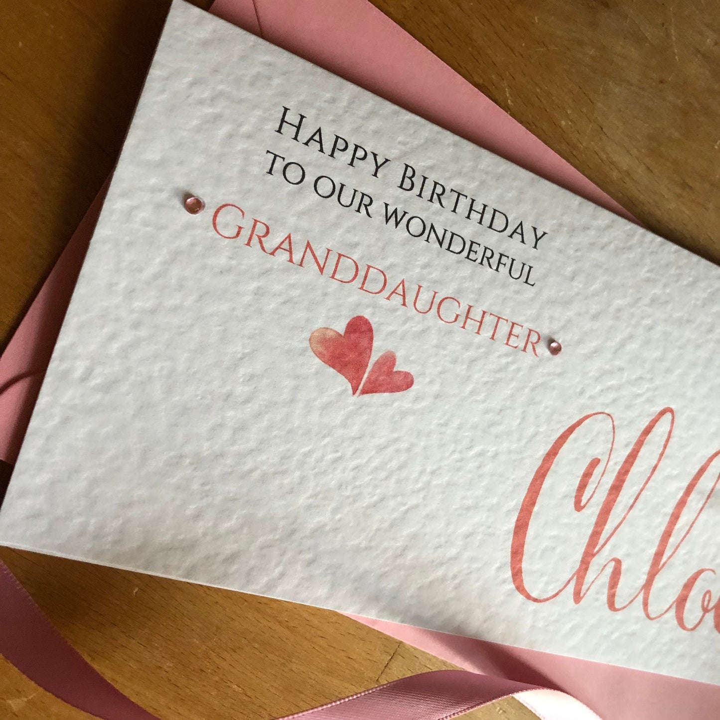 Birthday Money / Gift Voucher Wallet - Personalised Name - PInk Heart Balloon