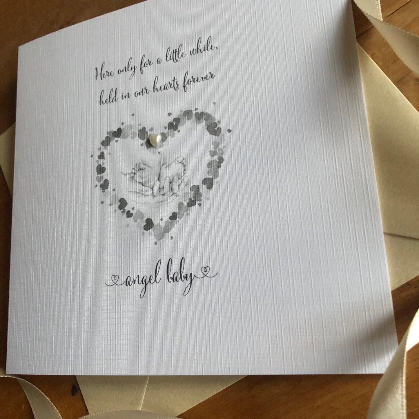 Baby, Child Loss Sympathy Card - Baby Feet Heart - Personalised Condolence Card, Bereavement Miscarriage Stillbirth