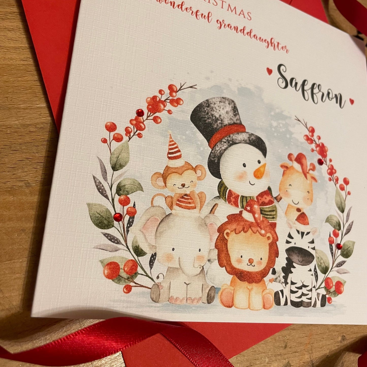 Snowman and Friends Christmas Card - Personalised - Christmas Animals Card