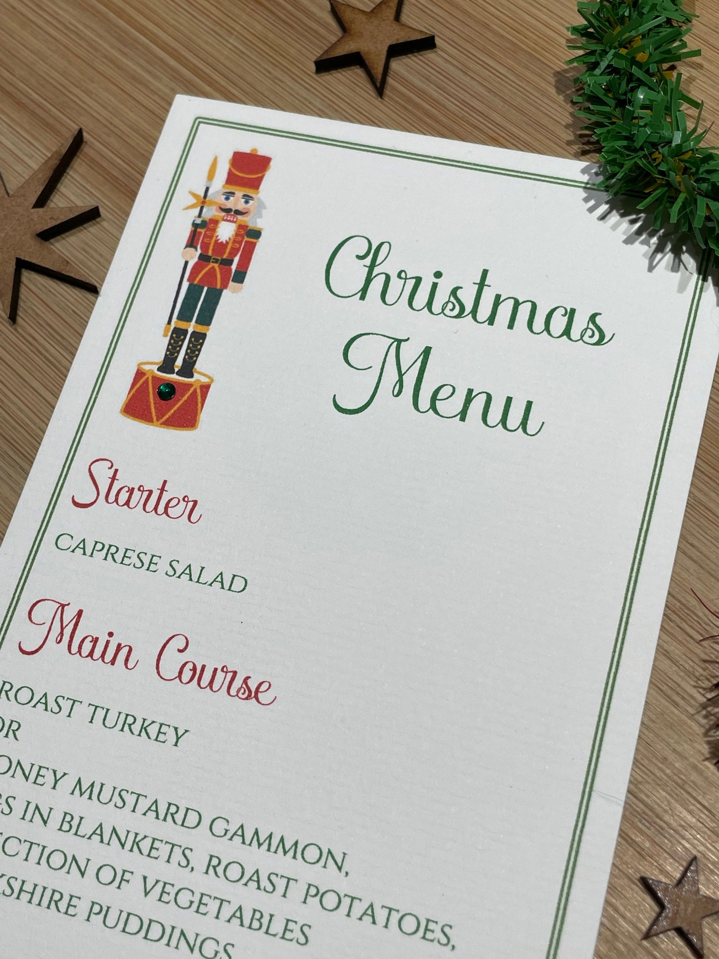 Personalised Christmas Table Menu Cards - Nutcracker - Table Setting Cards, Menu Cards